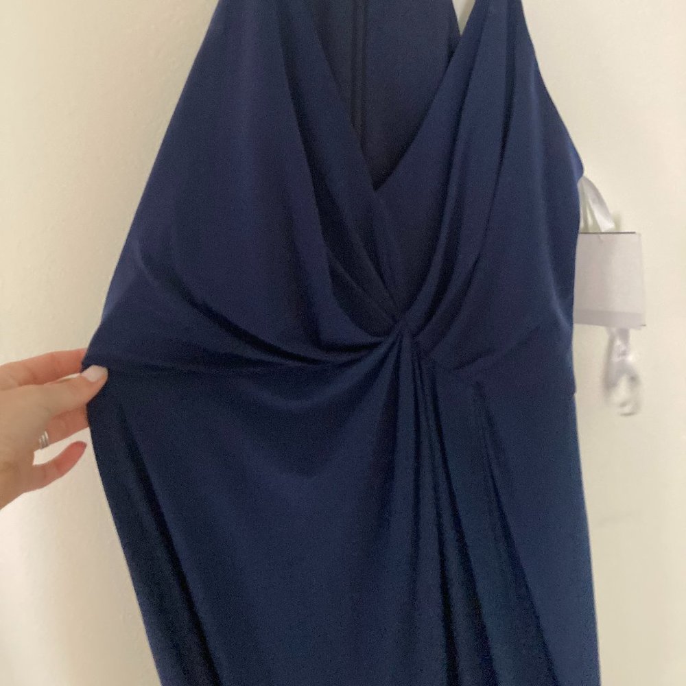 David's Bridal Navy Bridesmaid Dress Size 10